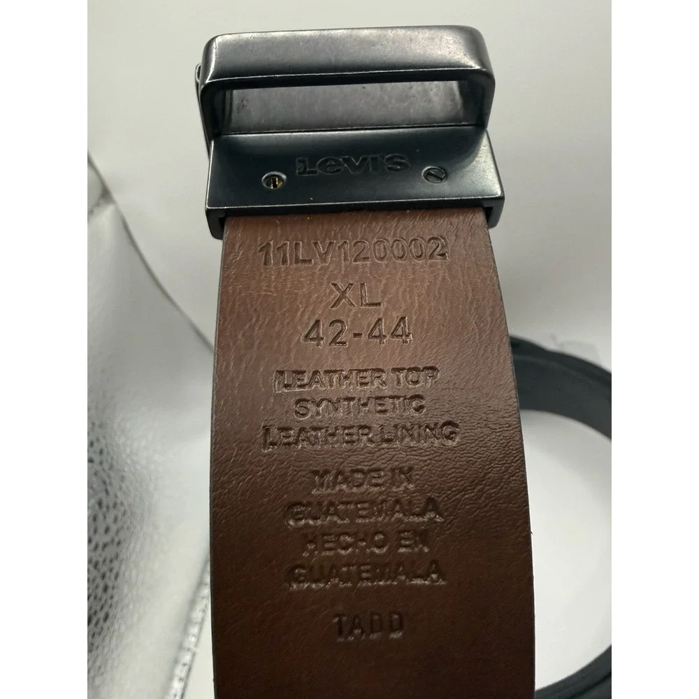 Mens Levis 42-44 Black Brown Leather Belt 11LV120002 Reversible Men's Levi's